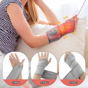 660 & 850nm Electric Wrist Guard Protector Brace Bandage Hand Massager Vibration LED Infrared Heating Strap
